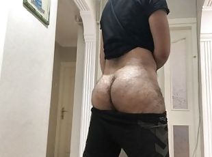 traseiros, pai, estilo-cão, peluda, amador, gay, massagem, pés, rabo, sozinho