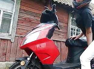 Girl In Helmet Jerks Pussy To Orgasm On Stepbrother’s Motorcy...