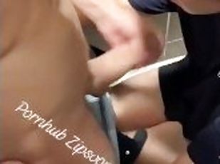 I cum on a barely twink boy in a public bathroom and got him dirty ...