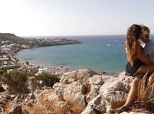 Hot teen couple have public sex above the busiest Beach of a Greek ...