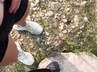 She whipped out my cock for me outdoors during our hike & held it i...