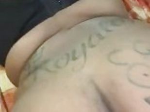 röv, amatör, mörkhyad, gigantisk-kuk, bbw, tatuering, kuk