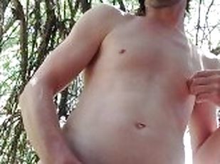 masturbation, nudiste, en-plein-air, amateur, ejaculation-sur-le-corps, énorme-bite, double, secousses, ejaculation, horny