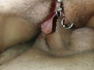 klitors, masturbācija-masturbation, orgasms, vāverīte, krievu, amatieris, beigšanaiekšā, pīrsings, sperma-sperm, cowgirl