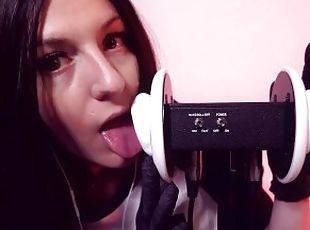 SFW ASMR Ear Eating and Oily Latex Gloves Massage - PASTEL ROSIE Sa...