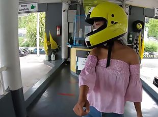 Cute Thai amateur teen girlfriend go karting and recorded on video ...