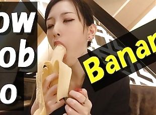 English-subbed  BLOWJOB TO BANANA to put the condom on? Japanese am...