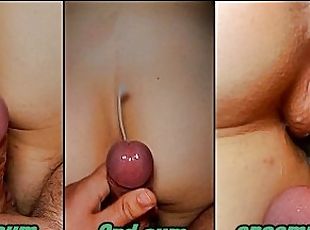 Perfect shaved pussy gave him Multiple Cumshots (2 CUMSHOTS + 1 CRE...