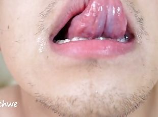 Delicious wet and moist tongue