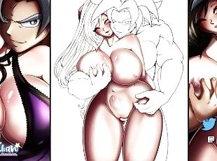 Drawing Goku and Tifa with huge boobs and thick thighs by HotaruCha...