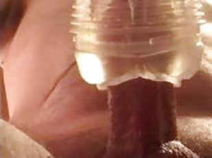 End of close up Fleshlight ice fuck with inside cumshot