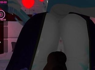 Furry Girl Stuffs 3 HOLES at once on Livestream in VRChat ERP [DP, ...