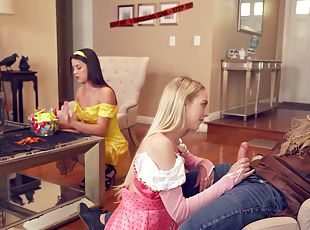 Stepsister And Her Teen Bff Share Stepbros Cock With Kylie Rocket A...