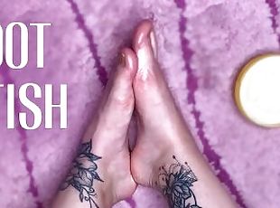 Foot Massage with Cream Closeup - Foot Fetish