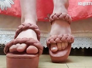 feet ASMR with my new sandals / full video in my FREE OF