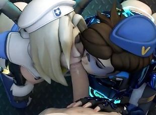 Mercy (Combat Medic  Skin) & Tracer (Cadet Oxton Skin) Animation (By Arhoangel) [Overwatch]