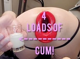 extrem, gigantisk, anal, leksak, creampie, sprut, dildo, rumpa-butt