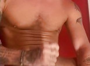 masturbation, amateur, ejaculation-sur-le-corps, énorme-bite, gay, branlette, secousses, ejaculation, solo, fumer