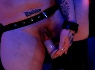 masturbieren, spritzen, dilettant, rucken, geile, dildo, allein, tattoo, leder