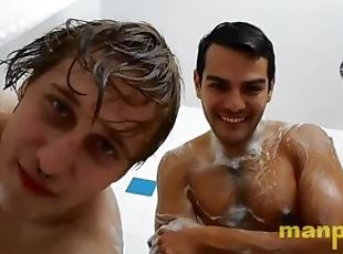 Sexy Giant Gay Boyfriends in the Shower - Sebastian Cums - Elis Ata...