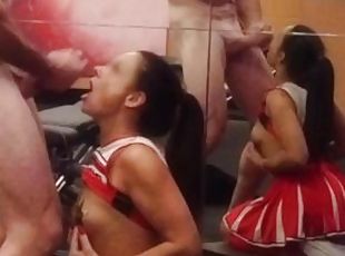 Cheerleader public sex, facial cum and squirting in the hotel gym -...