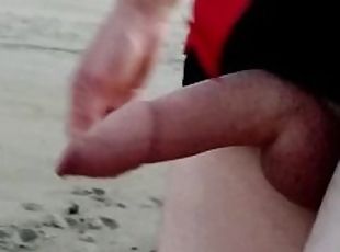 vieux, en-plein-air, public, amateur, mature, plage, plus-agée, solo, bite