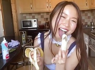 asiatique, cul, femme-de-ménage, babes, ados, japonais, point-de-vue, cuisine, petite-amie, webcam
