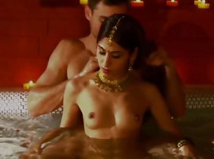 kupanje, stidni, žestoko, хинду-жене, par, erotski, male-sise