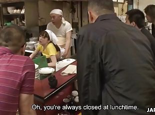 Public gangbang with japanese waitress mimi asuka in a ramen restau...