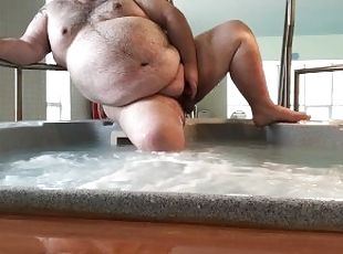 Naughty public soak in the pool and hot tub, to celebrate 2 million...