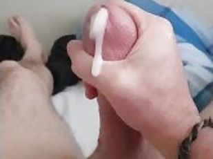 masturbation, amatör, cumshot, gigantisk-kuk, hemmagjord, sprut, ensam, kuk