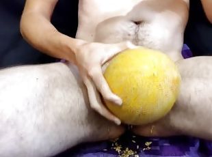 Melon masturbation - a gentle slobbering blowjob with the sounds of...