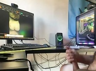 Boyfriend caught jerking off while watching porn