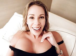 rumpe, store-pupper, milf, pornostjerne, mamma, pov, facial, blond