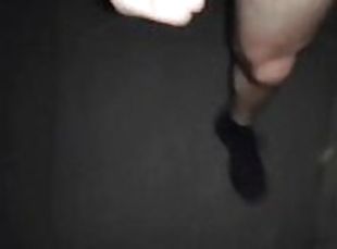 Jerking and edging my cock, while walking down my street, completel...