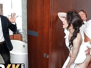 BRIDE4K. Slender black-haired bride gets fucked till orgasms before...