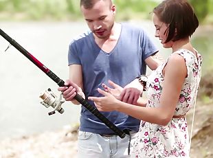 Smooth outdoors fucking by the river with gorgeous Anabelle