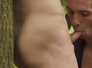 Twink Anal Fuck and blowjob in public - Caught in the wood Scene 3