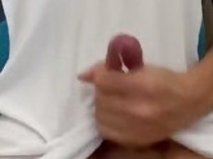 asiatisk, svær, onani, cumshot, stor-pikk, homofil, handjob, runking, alene, pikk