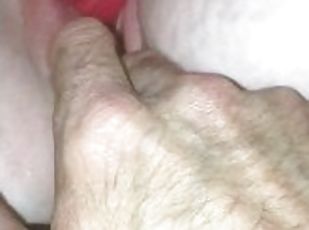close up of my wet pussy stretched out to see me squirt and twitch ...