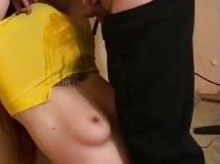 Pissed and spat all over a face while tits slapping and fingering -...