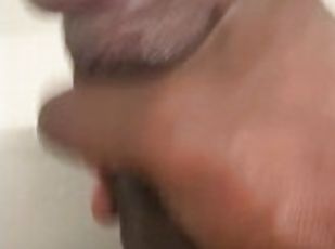 masturbation, amateur, ébène, énorme-bite, black, point-de-vue, solo, bite, dure