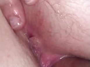 hundestilling, fisse-pussy, amatør, anal, teenager, creampie, fingering, dobbelt, synsvinkel, sperm