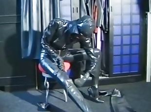 Rubber woman, latex clothing transformation