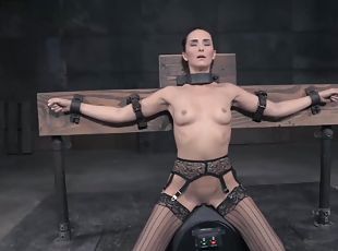 legetøj, bdsm, dobbelt, strømper, smerte, bondage, brunette