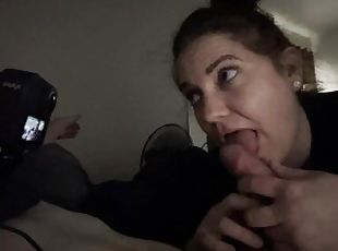 amatör, avsugning, milf, pov, brunett, kuk, sugande