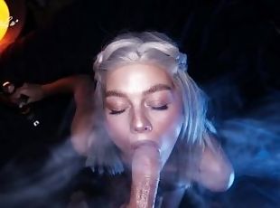 Nice boobs cutie deepthroat cock with weed smoke. Happy 420