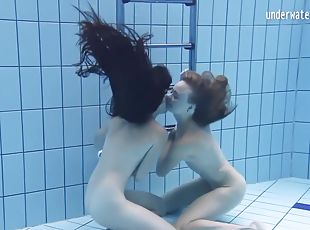Lesbian Babes In The Pool And Redhead On Tenerife