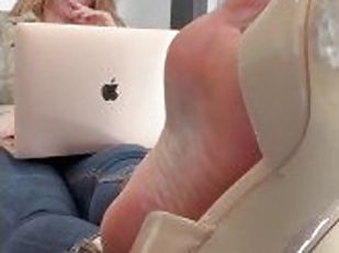 Best Boss Ever Let's You Sniff Her Sexy Sweaty Wrinkled Soles in th...