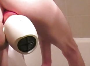 french slut twink fucked by straight motorbiker in the bathroom at the hotel